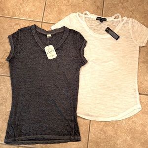 NWT cool sheer, sexy comfy T shirts duo in blue & white